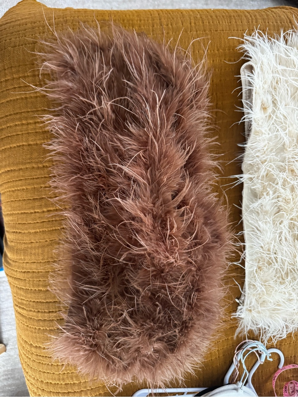 Boohoo brown faux fur tube top
